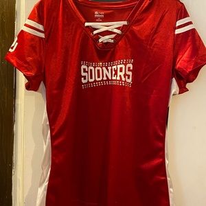 Women’s Sooner jersey shirt with rhinestones